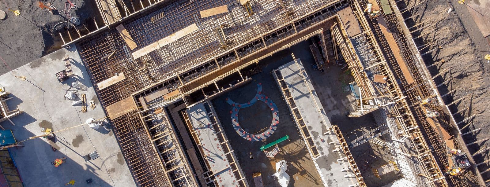 Vue aérienne d'un chantier de construction réalisé par CSL Ltée